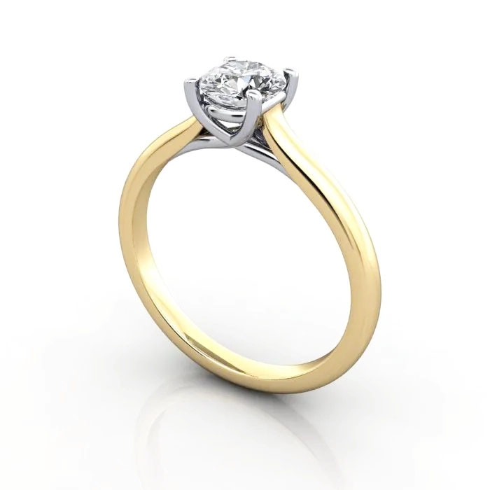 Round Brilliant Solitaire Diamond Ring Yellow Gold RS16 3D Round Brilliant Solitaire Diamond Ring Yellow Gold RS16 3D