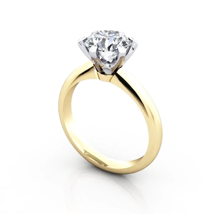Round Brilliant Solitaire Diamond Ring Yellow Gold RS18 3D Round Brilliant Solitaire Diamond Ring Yellow Gold RS18 3D