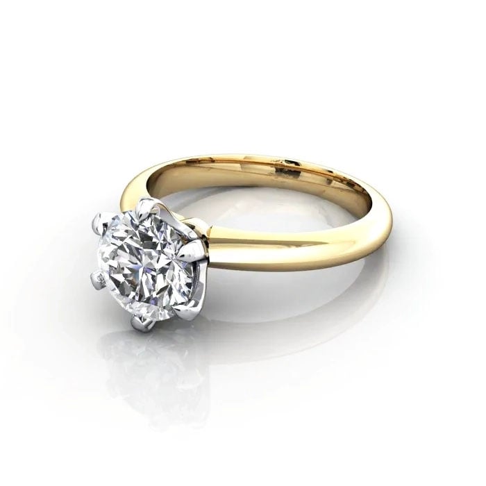 Round Brilliant Solitaire Diamond Ring Yellow Gold RS18 LF Round Brilliant Solitaire Diamond Ring Yellow Gold RS18 LF