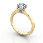 Round Brilliant Solitaire Diamond Ring Yellow Gold RS19 3D Round Brilliant Solitaire Diamond Ring Yellow Gold RS19 3D