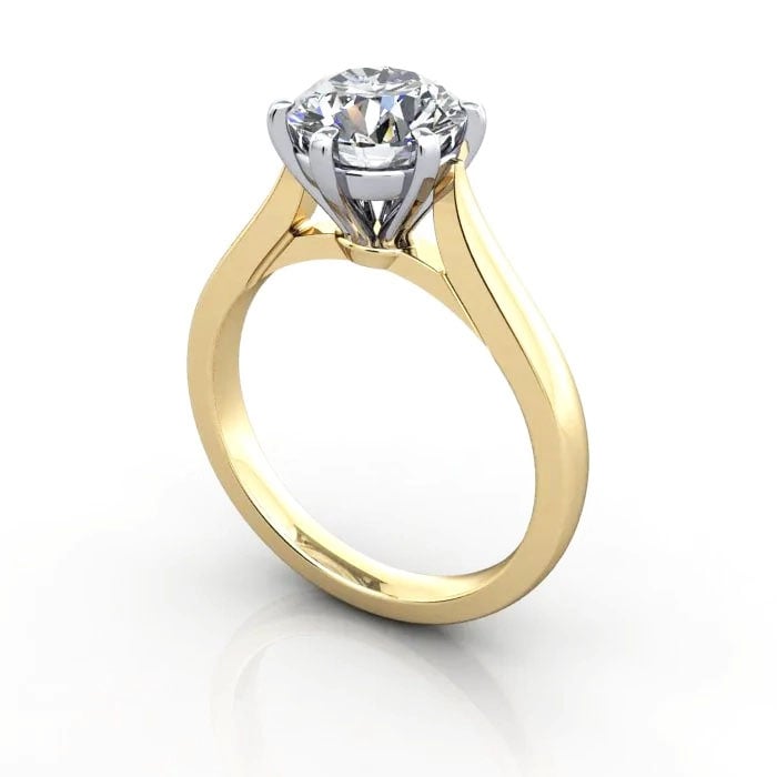 Round Brilliant Solitaire Diamond Ring Yellow Gold RS20 3D Round Brilliant Solitaire Diamond Ring Yellow Gold RS20 3D