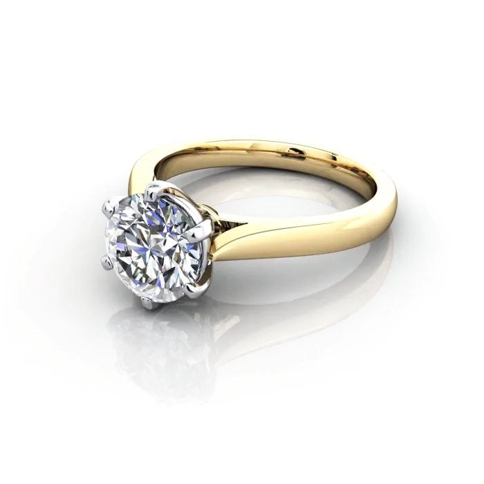 Round Brilliant Solitaire Diamond Ring Yellow Gold RS20 LF Round Brilliant Solitaire Diamond Ring Yellow Gold RS20 LF