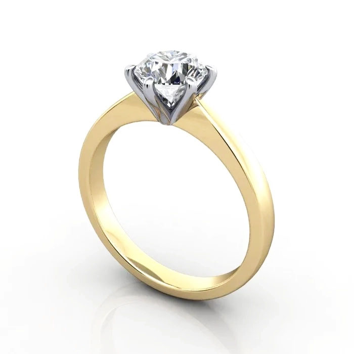 Round Brilliant Solitaire Diamond Ring Yellow Gold RS23 3D Round Brilliant Solitaire Diamond Ring Yellow Gold RS23 3D