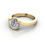 Round Brilliant Solitaire Diamond Ring Yellow Gold RS24 LF