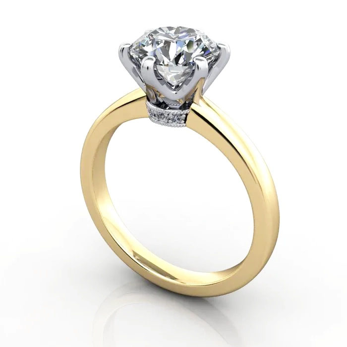 Round Brilliant Solitaire Diamond Ring Yellow Gold RS26 3D Round Brilliant Solitaire Diamond Ring Yellow Gold RS26 3D