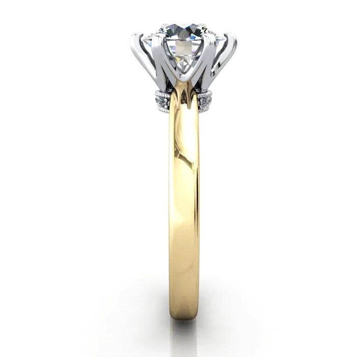 Round Brilliant Solitaire Diamond Ring Yellow Gold RS26 SV Round Brilliant Solitaire Diamond Ring Yellow Gold RS26 SV