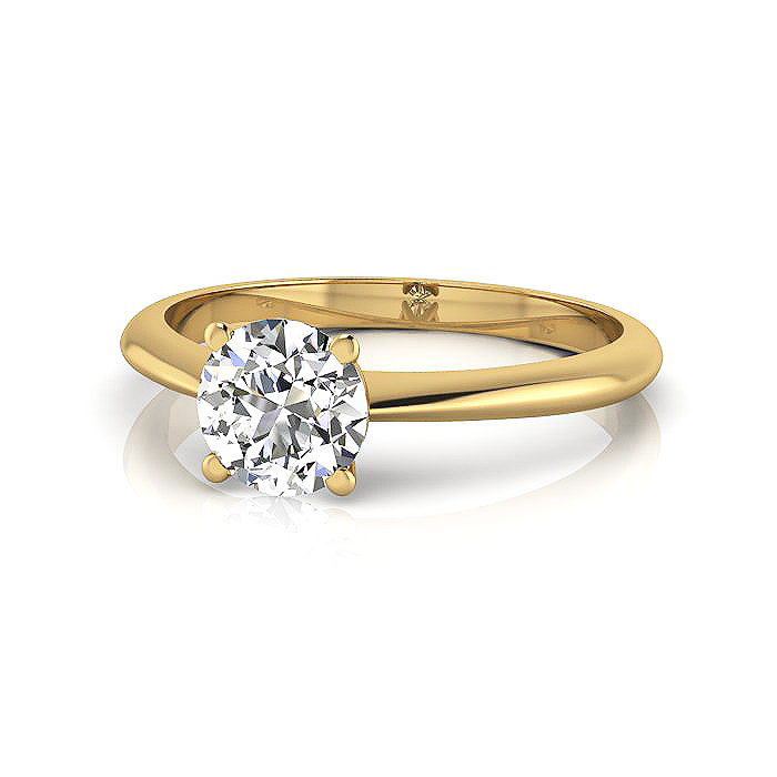 Round Brilliant Solitaire Diamond Ring Yellow Gold RS3 LF Round Brilliant Solitaire Diamond Ring Yellow Gold RS3 LF