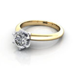 Round Brilliant Solitaire Diamond Ring Yellow Gold RS32 LF