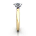 Round Brilliant Solitaire Diamond Ring Yellow Gold RS32 SV