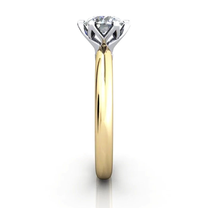Round Brilliant Solitaire Diamond Ring Yellow Gold RS32 SV