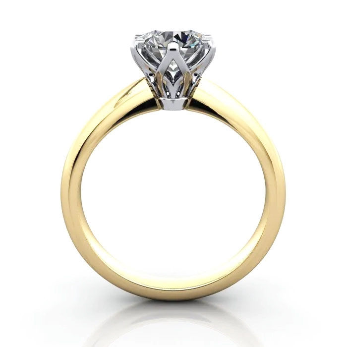 Round Brilliant Solitaire Diamond Ring Yellow Gold RS32 TF