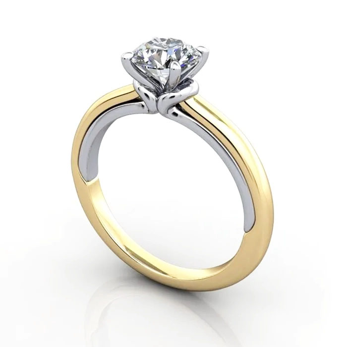 Round Brilliant Solitaire Diamond Ring Yellow Gold RS37 3D Round Brilliant Solitaire Diamond Ring Yellow Gold RS37 3D