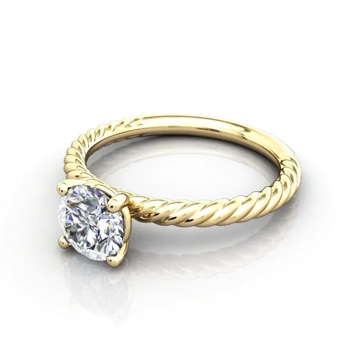 Round Brilliant Solitaire Diamond Ring Yellow Gold RS38 LF Round Brilliant Solitaire Diamond Ring Yellow Gold RS38 LF