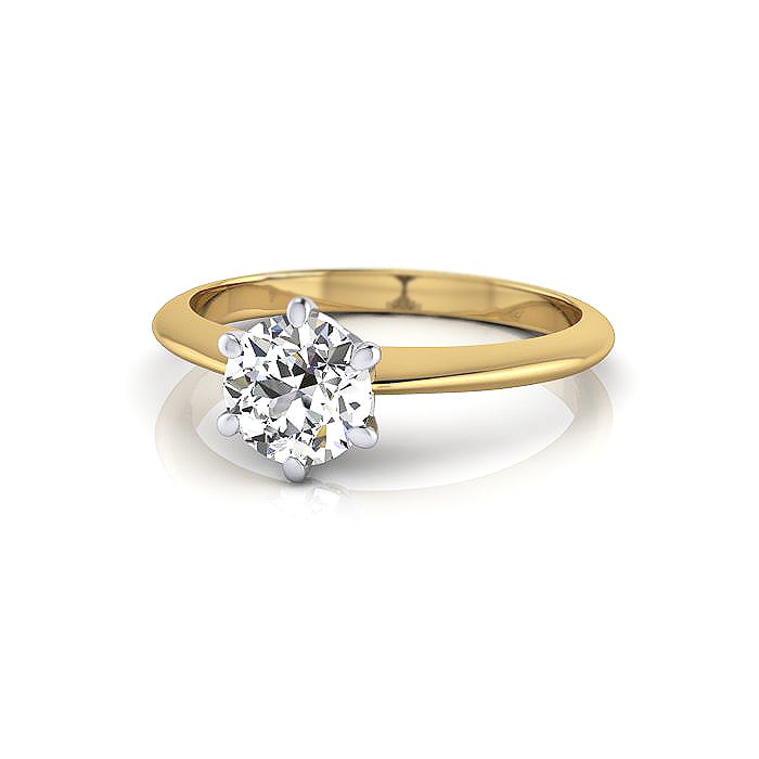 Round Brilliant Solitaire Diamond Ring Yellow Gold RS4 LF Round Brilliant Solitaire Diamond Ring Yellow Gold RS4 LF