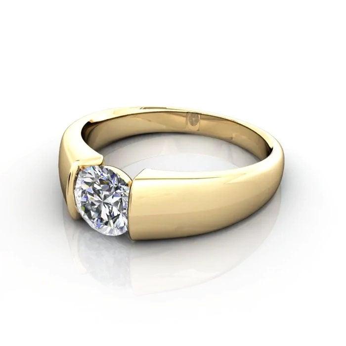 Round Brilliant Solitaire Diamond Ring Yellow Gold RS40 LF Round Brilliant Solitaire Diamond Ring Yellow Gold RS40 LF