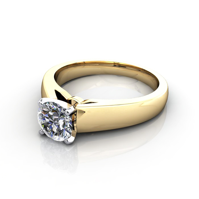 Round Brilliant Solitaire Diamond Ring Yellow Gold RS46 LF Round Brilliant Solitaire Diamond Ring Yellow Gold RS46 LF