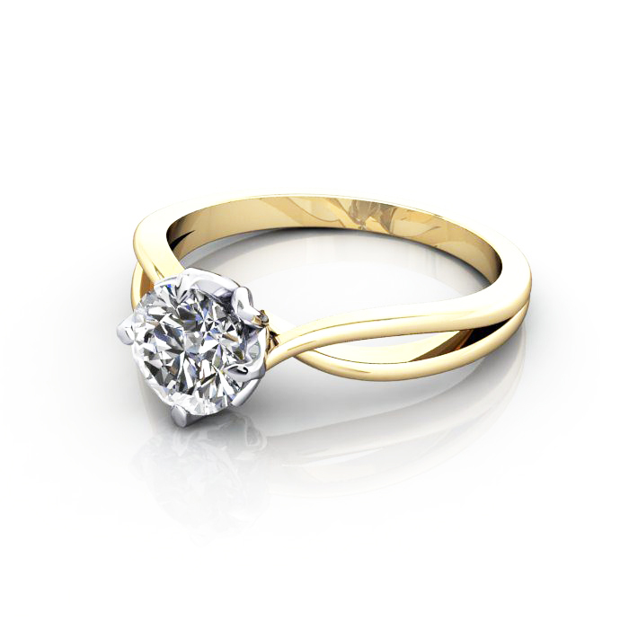 Round Brilliant Solitaire Diamond Ring Yellow Gold RS8 LF Round Brilliant Solitaire Diamond Ring Yellow Gold RS8 LF