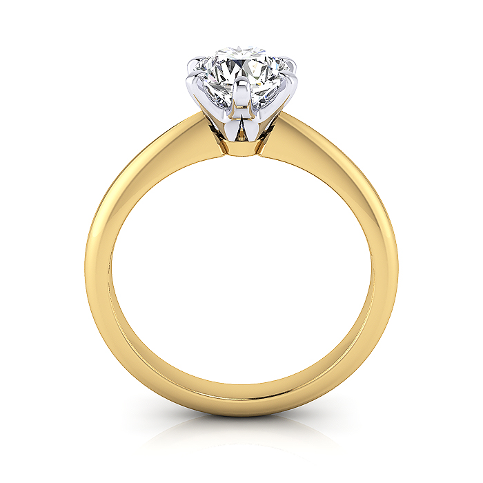 Round Brilliant Solitaire Diamond Ring Yellow Gold RS9 TF Round Brilliant Solitaire Diamond Ring Yellow Gold RS9 TF