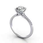 Thumb Asscher Cut Solitaire Accent Diamond Ring Platinum RSA1 3D