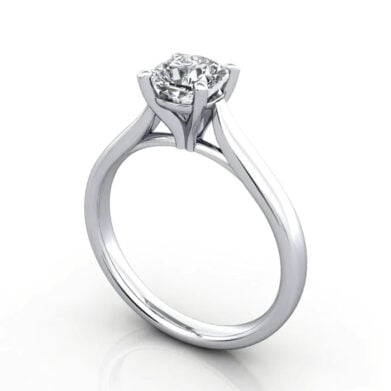 Thumb Cushion Cut Solitaire Diamond Ring Platinum RS41 3D