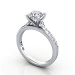 Thumb Cushion Cut Solitaire Diamond Ring Platinum RS50 3D