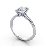 Thumb Emerald Cut Solitaire Accent Diamond Ring Platinum RSA1 3D