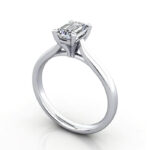 Thumb Emerald Cut Solitaire Diamond Ring Platinum RS41 3D