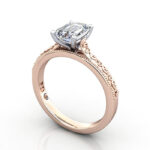 Thumb Emerald Cut Solitaire Diamond Ring Rose Gold RS50 3D