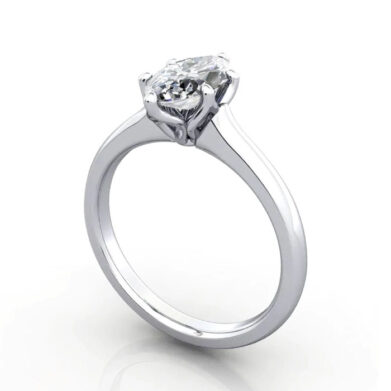 Thumb Marquise Cut Solitaire Diamond Ring Platinum RS19 3D
