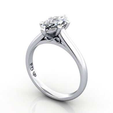 Thumb Marquise Cut Solitaire Diamond Ring Platinum RS34 3D