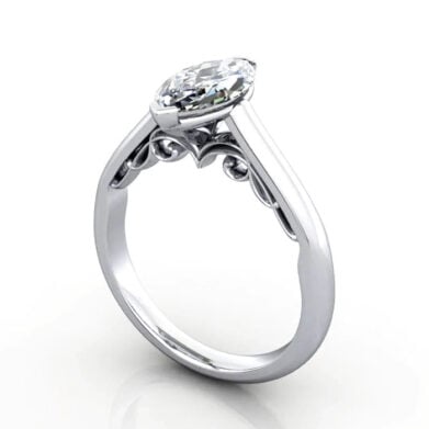 Thumb Marquise Cut Solitaire Diamond Ring Platinum RS35 3D