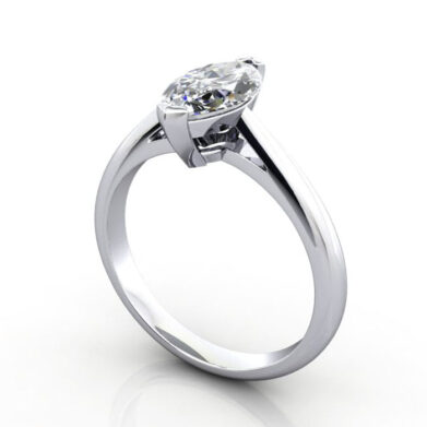 Thumb Marquise Cut Solitaire Diamond Ring Platinum RS5 3D