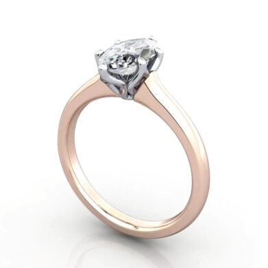 Thumb Marquise Cut Solitaire Diamond Ring Rose Gold RS19 3D
