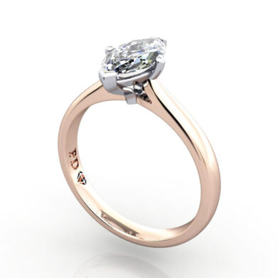 Thumb Marquise Cut Solitaire Diamond Ring Rose Gold RS28 3D