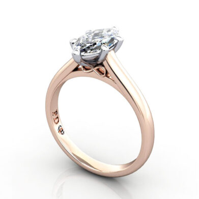 Thumb Marquise Cut Solitaire Diamond Ring Rose Gold RS34 3D