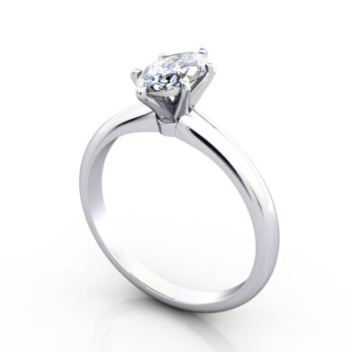 Thumb Marquise Cut Solitaire Diamond Ring White Gold RS2 3D
