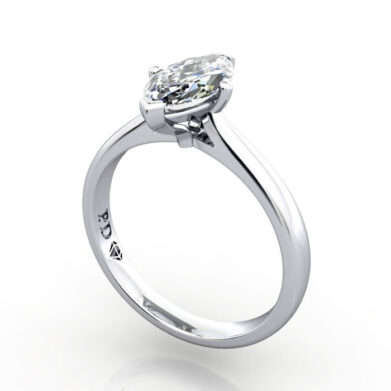 Thumb Marquise Cut Solitaire Diamond Ring White Gold RS28 3D