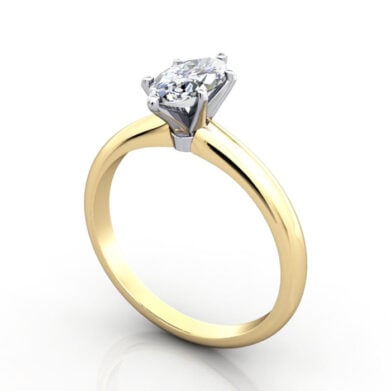 Thumb Marquise Cut Solitaire Diamond Ring Yellow Gold RS2 3D