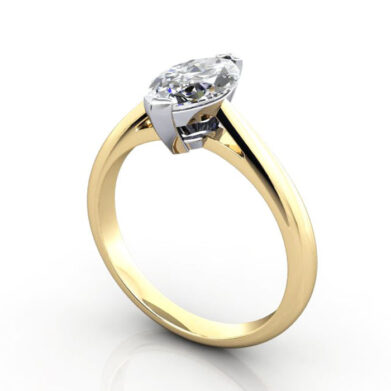 Thumb Marquise Cut Solitaire Diamond Ring Yellow Gold RS5 3D