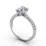 Thumb Oval Cut Solitaire Accent Diamond Ring Platinum RSA44 3D