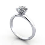Thumb Oval Cut Solitaire Diamond Ring Platinum RS2 3D
