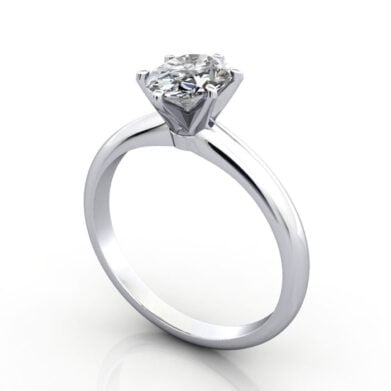 Thumb Oval Cut Solitaire Diamond Ring Platinum RS2 3D