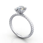 Thumb Oval Cut Solitaire Diamond Ring Platinum RS38 3D