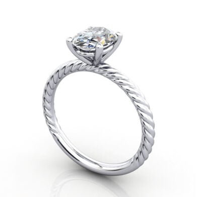Thumb Oval Cut Solitaire Diamond Ring Platinum RS38 3D