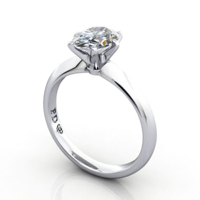 Thumb Oval Cut Solitaire Diamond Ring Platinum RS49 3D