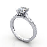 Thumb Oval Cut Solitaire Diamond Ring Platinum RS50 3D