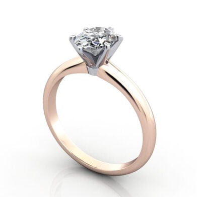 Thumb Oval Cut Solitaire Diamond Ring Rose Gold RS2 3D
