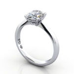Thumb Oval Cut Solitaire Diamond Ring White Gold RS48 3D