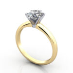 Thumb Oval Cut Solitaire Diamond Ring Yellow Gold RS2 3D