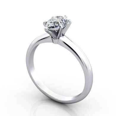 Thumb Pear Cut Solitaire Diamond Ring Platinum RS2 3D